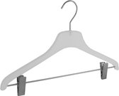 De Kledinghanger Gigant - 10 x Blouse / shirthanger kunststof frosted met anti-slip knijpers, 42 cm