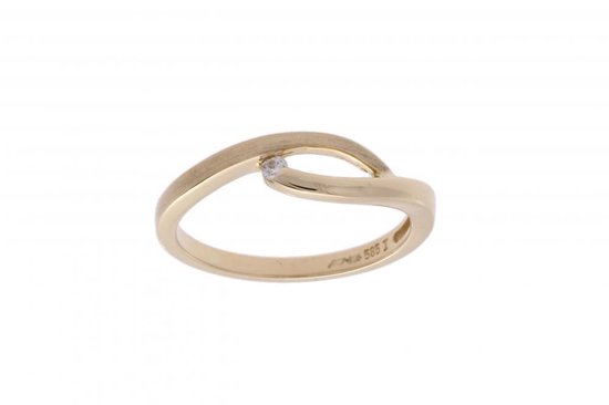 Verlinden Juwelier - Ring - Dames - Gouden met zirconia - maat 17 - 2,2 gram