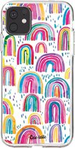 Casetastic Apple iPhone 11 Hoesje - Softcover Hoesje met Design - Sweet Candy Rainbows Print