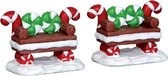 Lemax - Peppermint Cookie Bench - Set Of 2