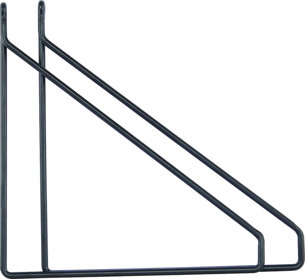 Plankdragers zwart metaal set van 2