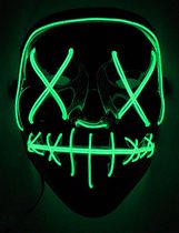 Vegaoo - Groen lichtgevend led masker voor volwassenen