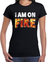 Halloween I am on fire verkleed t-shirt zwart voor dames XS