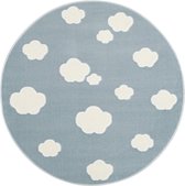 Livone Tapijt Ø 133 cm Happy Rugs Sky Cloud Blauw - Wit