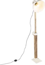 QAZQA mangoes - Industriele Vloerlamp | Staande Lamp - 1 lichts - H 1460 mm - Wit - Industrieel -  Woonkamer | Slaapkamer