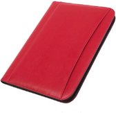 Schrijfmap A4 - portfolio - met rits en rekenmachine - kleur rood
