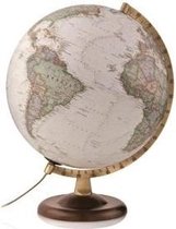 National Geographic globe Gold Executive - met walnoten houten voet - ø 30 cm - Nederlandstalig - Met Verlichting