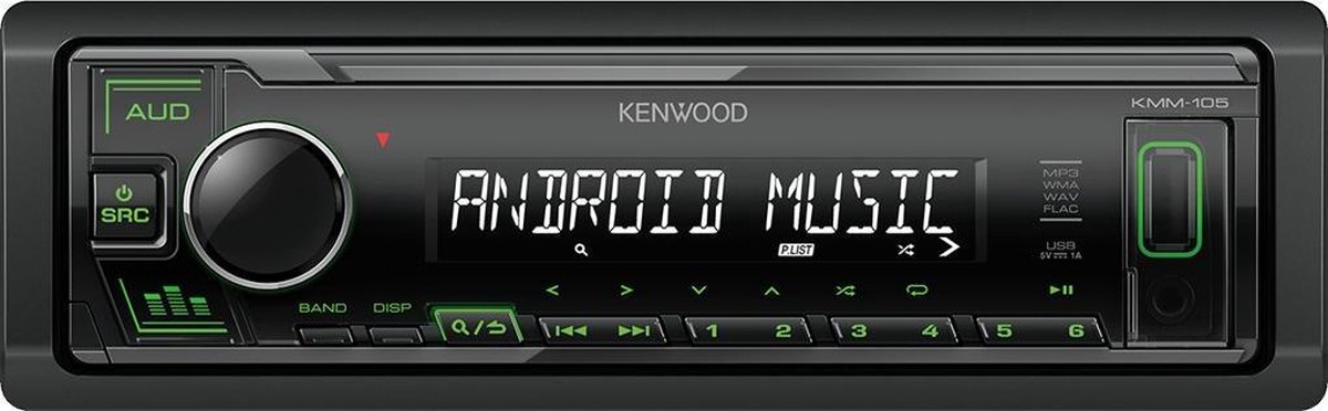 Kenwood KMM-105 GY Zwart, Metallic 22 W