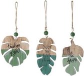 Decoratiehangers - Hanging Leaf Wood 23x1x32cm 1pc Mixed