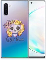 Geschikt voor Samsung Galaxy Note 10 Silicone Back Case Boho Skull