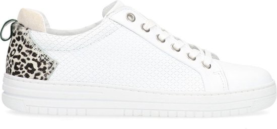 Manfield - Dames - Witte sneakers met panterprint details - Maat 37 |  bol.com
