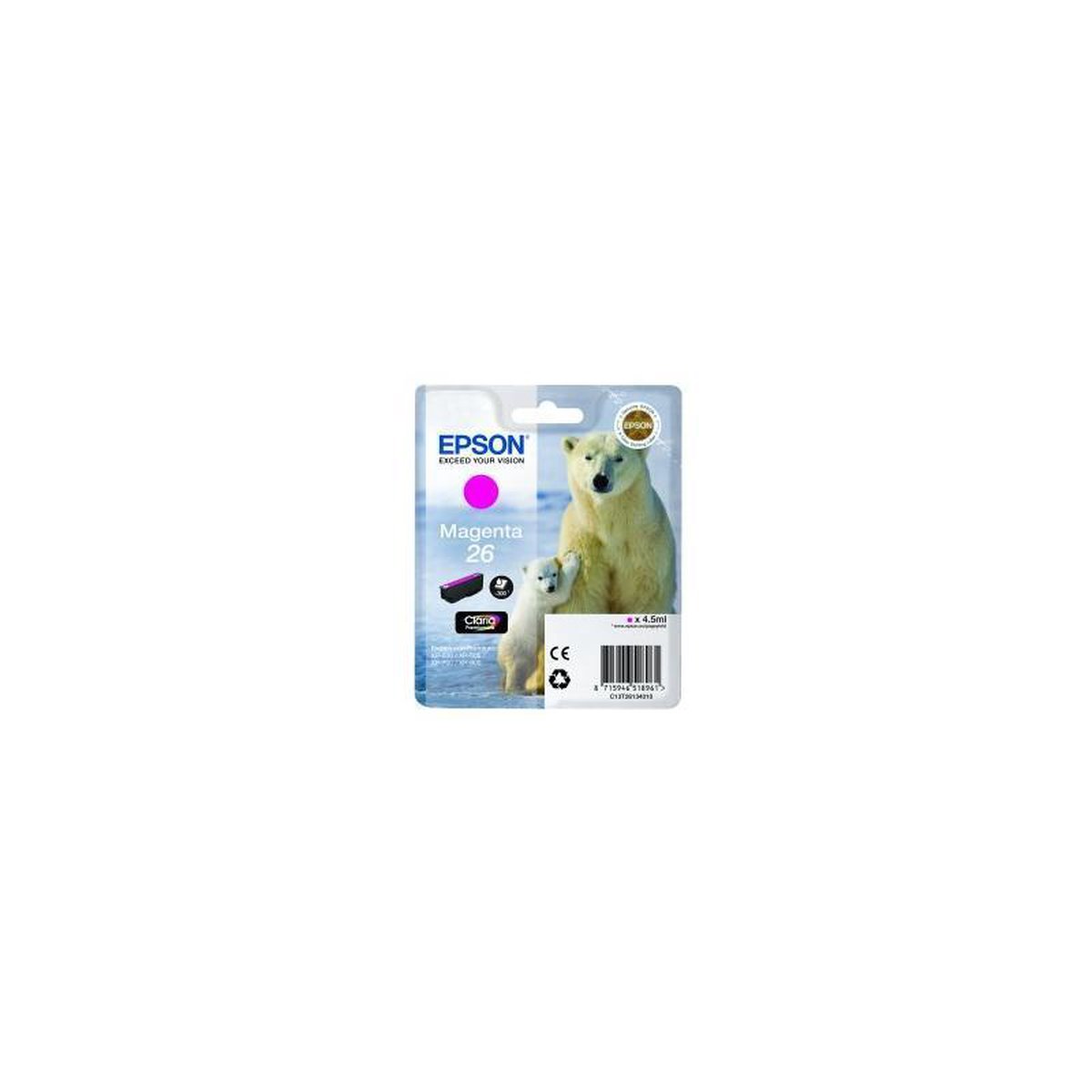 EPSON 26 inktcartridge magenta standard capacity 4.5ml 300 paginas 1-pack RF-AM blister