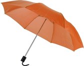 5x Kleine paraplu oranje 93 cm - compacte paraplu