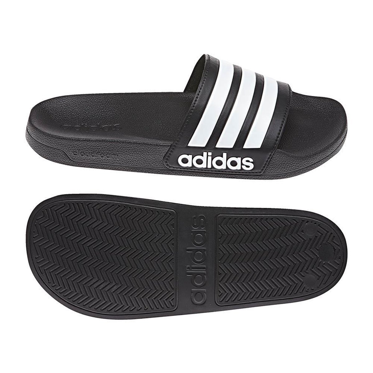 adidas adilette cloudfoam mono slippers zwart heren adidas adilette cloudfoam mono slippers zwart heren