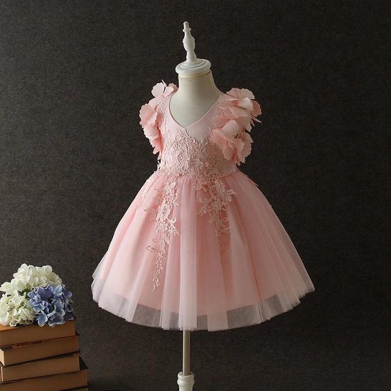 Meisjes jurk roze | Prachtige laagjes tulen prinsessenjurk | versiering in  kant en... | bol.com