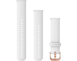 Garmin Quick Release Siliconen Horlogebandje - 20 mm Polsbandje - Wearablebandje - Wit met Rose Gouden Gesp