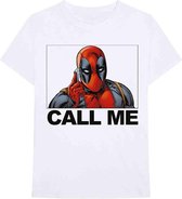 Marvel Deadpool Tshirt Homme -S- Deadpool Call Me Blanc