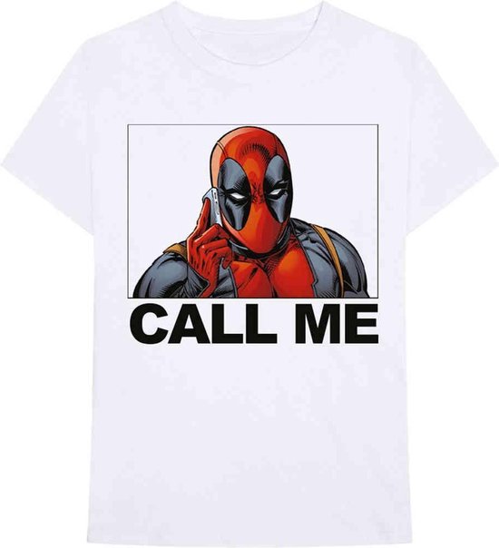 Marvel Deadpool Heren Tshirt -S- Deadpool Call Me Wit