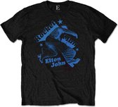 Elton John Heren Tshirt -L- Rocketman Jump Zwart