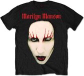 Marilyn Manson Heren Tshirt -M- Red Lips Zwart