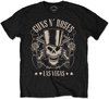 Guns N' Roses - Top Hat, Skull & Pistols Las Vegas Heren T-shirt - M - Zwart