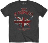 The Rolling Stones - Union Jack US Map Heren T-shirt - S - Grijs