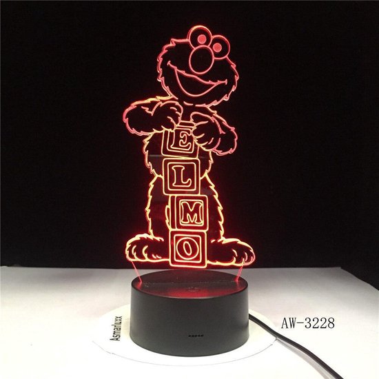 Menstruatie syndroom Ellende 3D Led Lamp Sesamstraat Elmo GROTE VOGEL GROUCH Tafellamp Kleurverandering  Lampen Kind... | bol.com