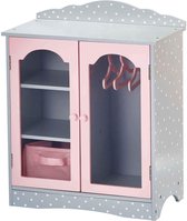 Teamson Kids Garderobe met 3 Hangers Voor 18" Poppen - Accessoires Voor Poppen - Kinderspeelgoed - Roze/Grijs