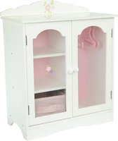 Teamson Kids Garderobe met 3 Hangers Voor 18" Poppen - Accessoires Voor Poppen - Kinderspeelgoed - Roze/Wit