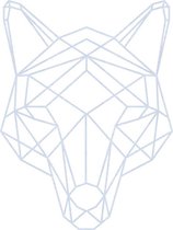 Wolf Geometrisch Hout 50 x 67 cm Grey - Wanddecoratie