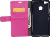 Litchi cover wallet case cover Huawei P9 Lite roze
