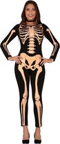 Costume d'habillage squelette noir / orange pour femme - Imprimé squelette / os - Halloween / horreur habiller des vêtements 38-40 (S / M)