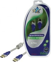 HQ - 1.4 High Speed HDMI kabel  - 0.75 m - Grijs/Blauw