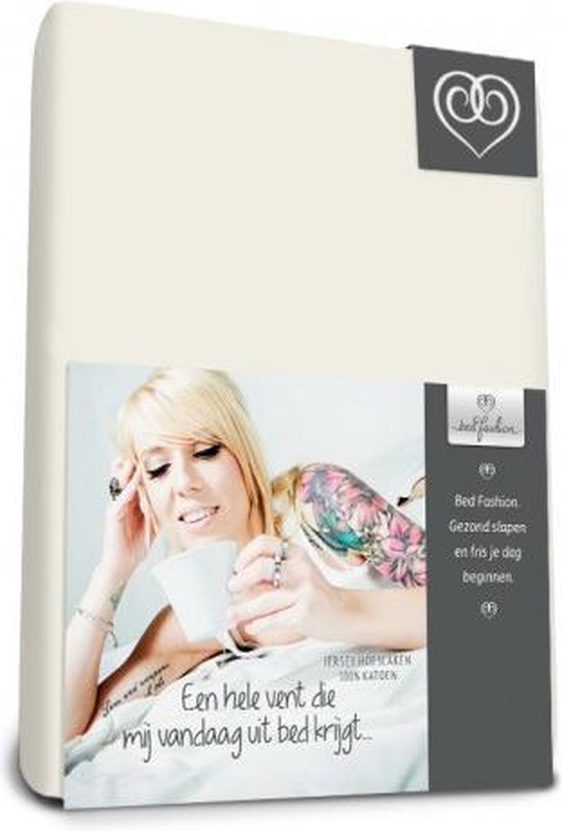 Bed-Fashion jersey hoeslaken voor boxspring Wit - 80 x 200 cm - Wit