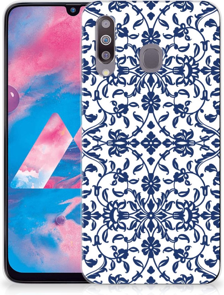 Samsung Galaxy M30 TPU Case Flower Blue