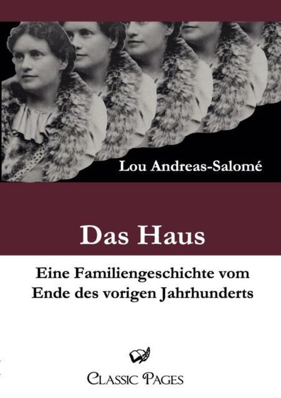 Boekomslag van 'Das Haus' door Lou Andreas-Salomé, met een rij van vier portretten van vrouwen met bontkragen.