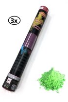 3x Kleuren poeder Shooter 40 cm groen