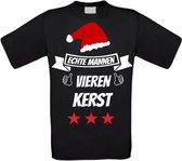 Echte mannen vieren kerst T-shirt maat XXL zwart