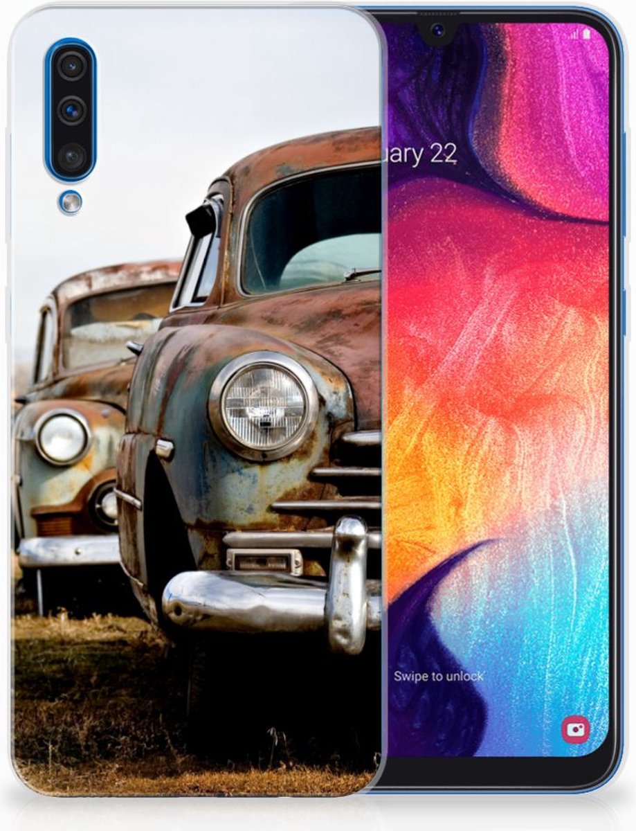 Samsung Galaxy A50 Siliconen Hoesje met foto Vintage Auto