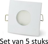 Dimbare LED 4W badkamer inbouwspot | Wit vierkant | Extra warm wit | Set van 5 stuks Met Philips LED lamp