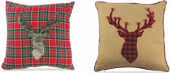 Kussenslopen Kerst Ster Linnen Kussenhoes Set van 4 Vierkante Kussensloop Kussen Sierkussenhoes voor Home Decor Sofa Slaapkamer Auto 50x50cm