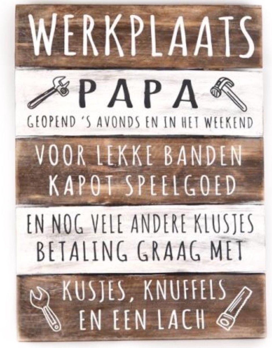 Pamflet Schilderen Van Wandbord Werkplaats Papa - 40x30cm | bol.com