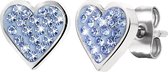 Lucardi - Little Miss Fabulous - Stalen kinderoorbellen hart light sapphire kristal