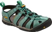 KEEN Dames Clearwater Leather CNX Mineral Blue/Yellow Sandaal - Maat 39