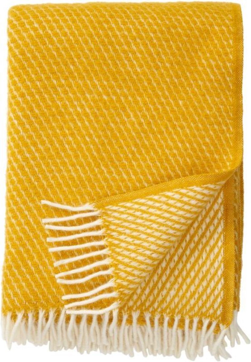 Klippan wollen plaid -Velvet - geel - 100% lamswol- 130x200 cm - woonaccessoires