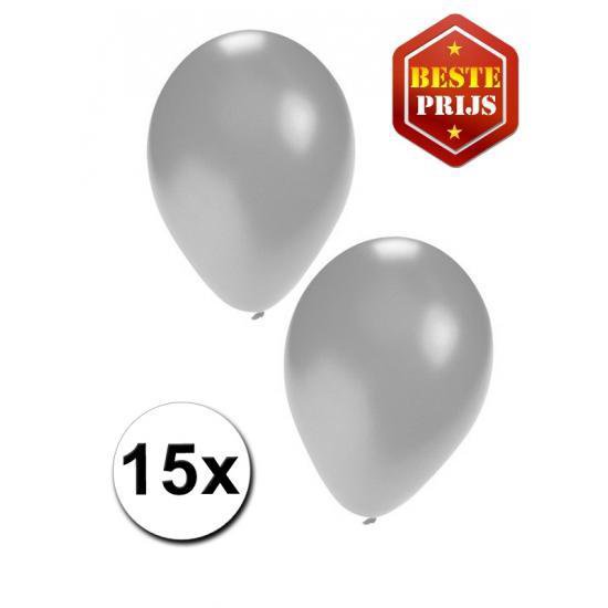 Helium tank met 30 zilveren ballonnen - Zilverkleurig - Heliumgas met ballonnen voor een thema feest - Shoppartners