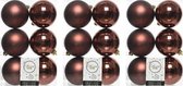 18x Mahonie bruine kunststof kerstballen 8 cm - Mat/glans - Onbreekbare plastic kerstballen - Kerstboomversiering roodbruin