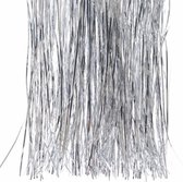 4x Kerstboom decoratie folie slierten zilver - Tinsel kerstboom slingers 40 x 50 cm 4 stuks