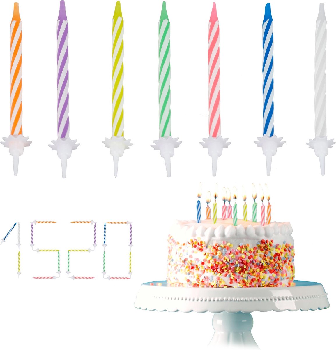 Article et décoration de fête Amscan bougie d'anniversaire 6 ans or 8  cm