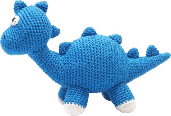 Naturezoo Knuffeldier Dino Xl Gehaakt 40 Cm Blauw